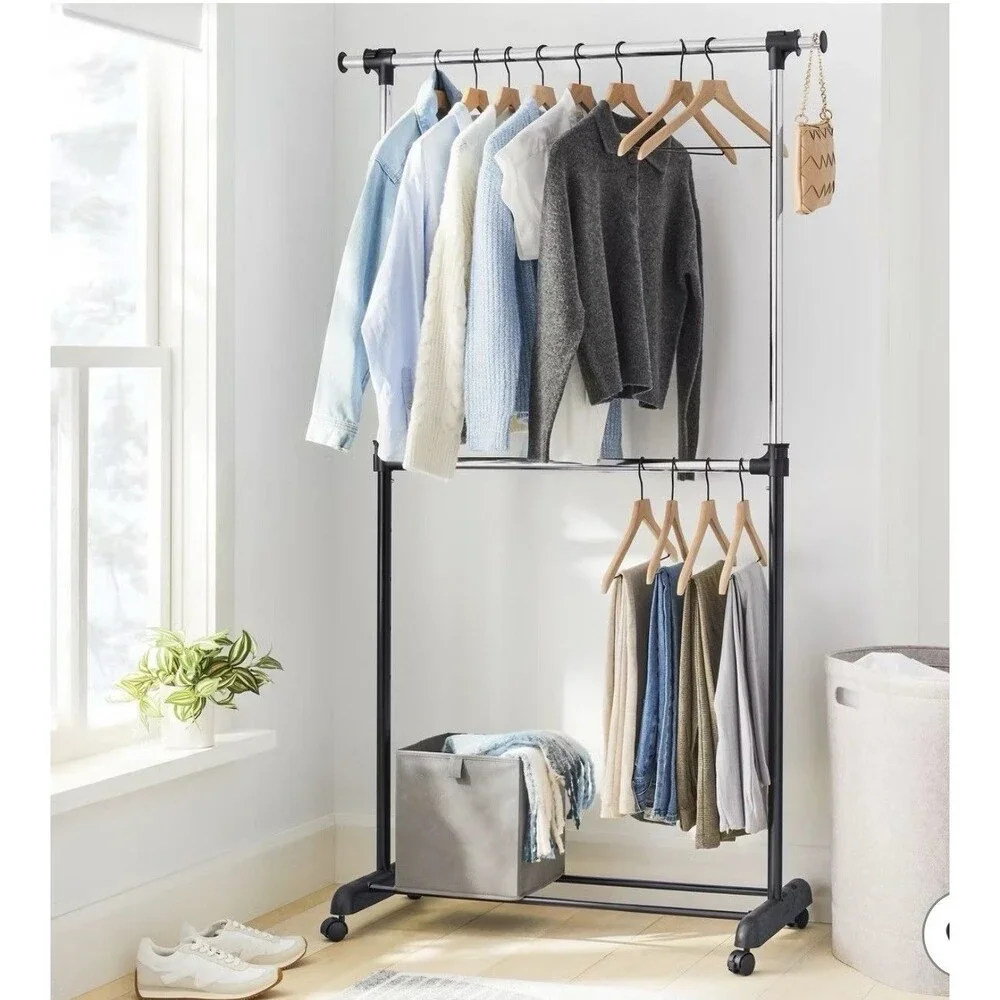 Adjustable Double Rod Garment Rack - Brightroom™